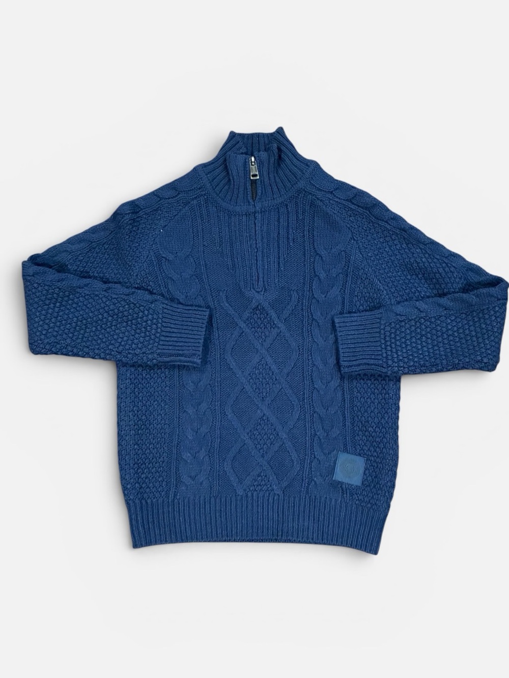 Guess  Cable Knit Half-Zip Sweater in Deep Blue